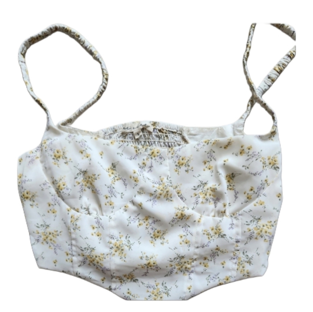 Floral Et‎ Clet Boutique Bustier Top Cotton Lining Small